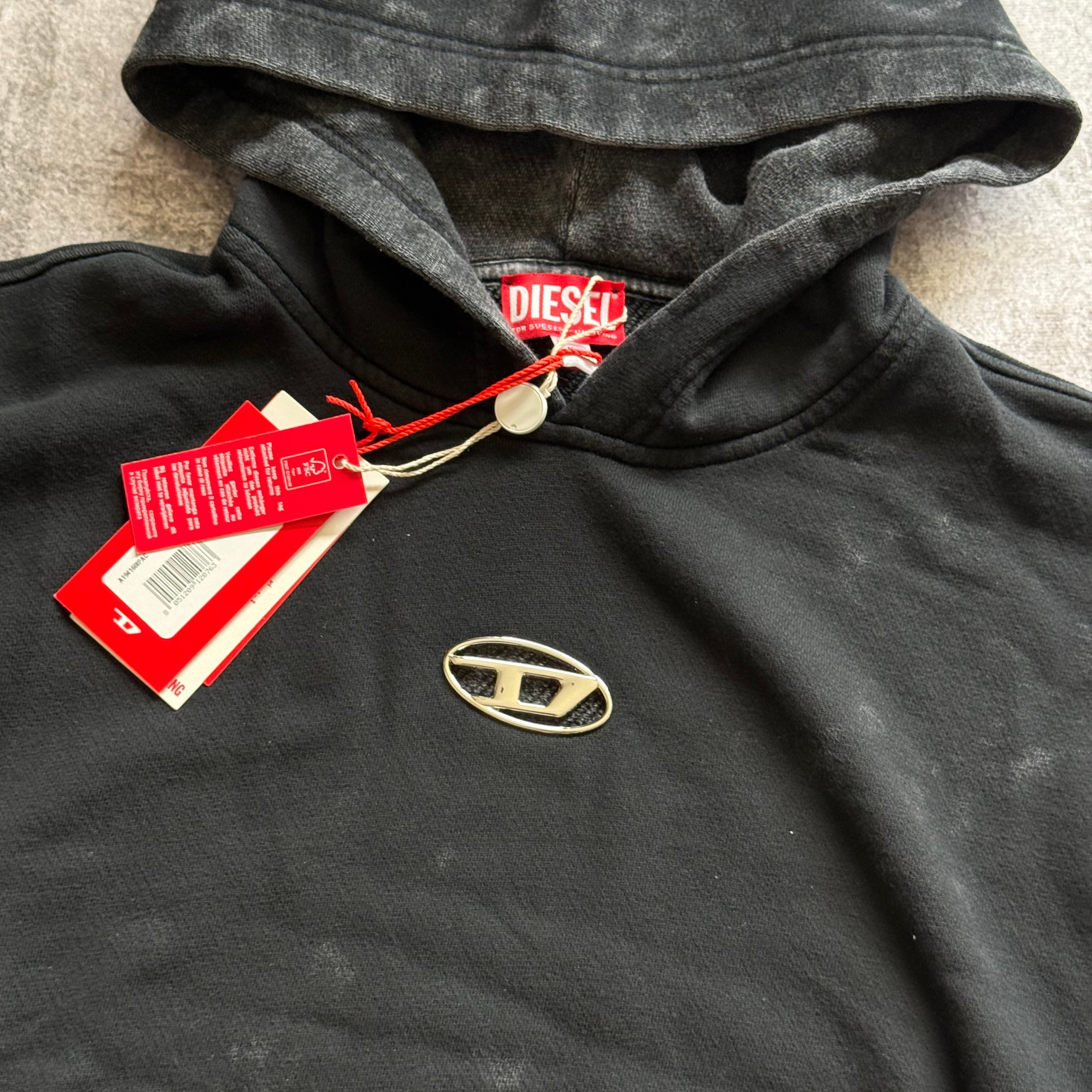 Hoodie Diesel "s-boxt-hood-t10" - Black washed