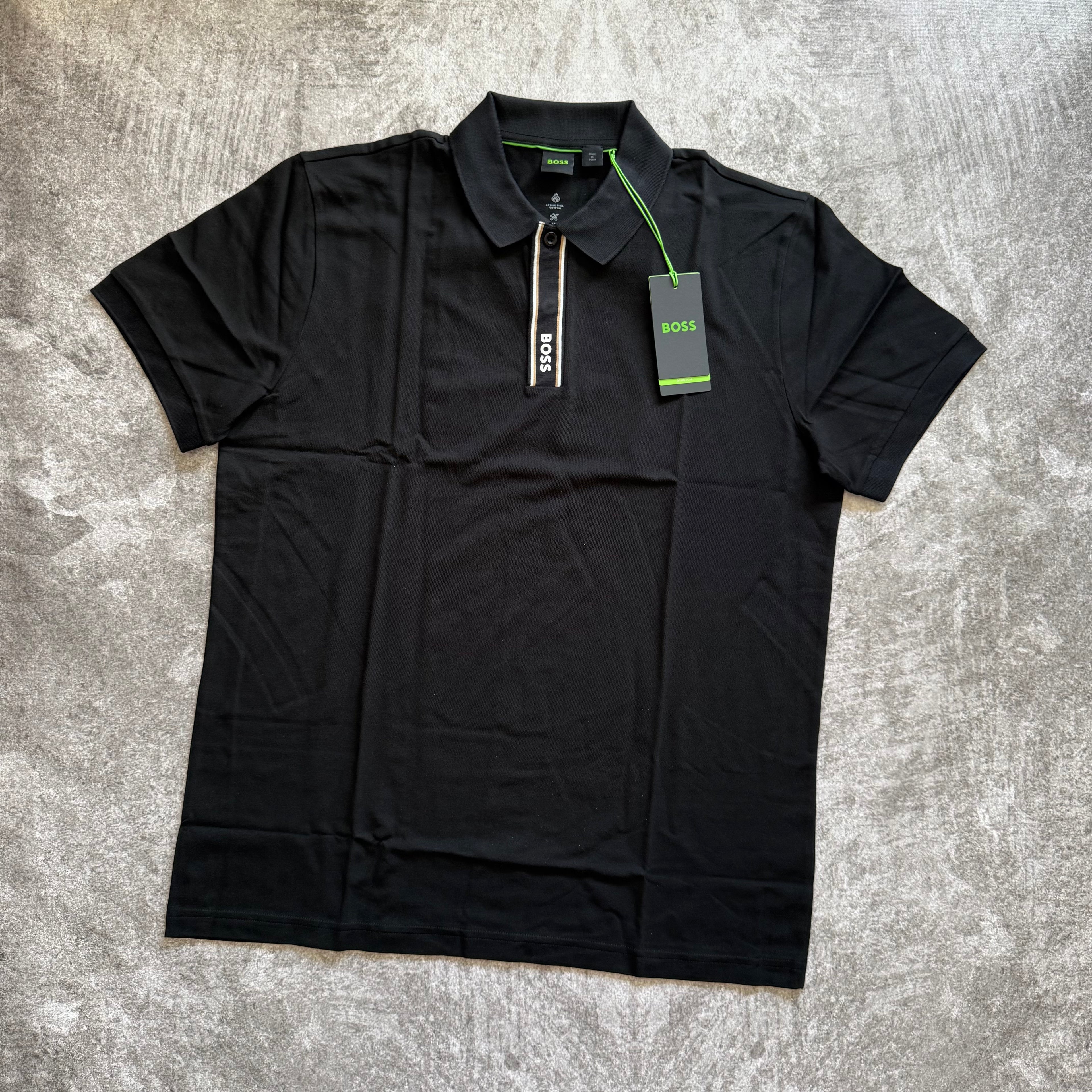 Remera Hugo Boss "Paddy polo logo placket" - Black
