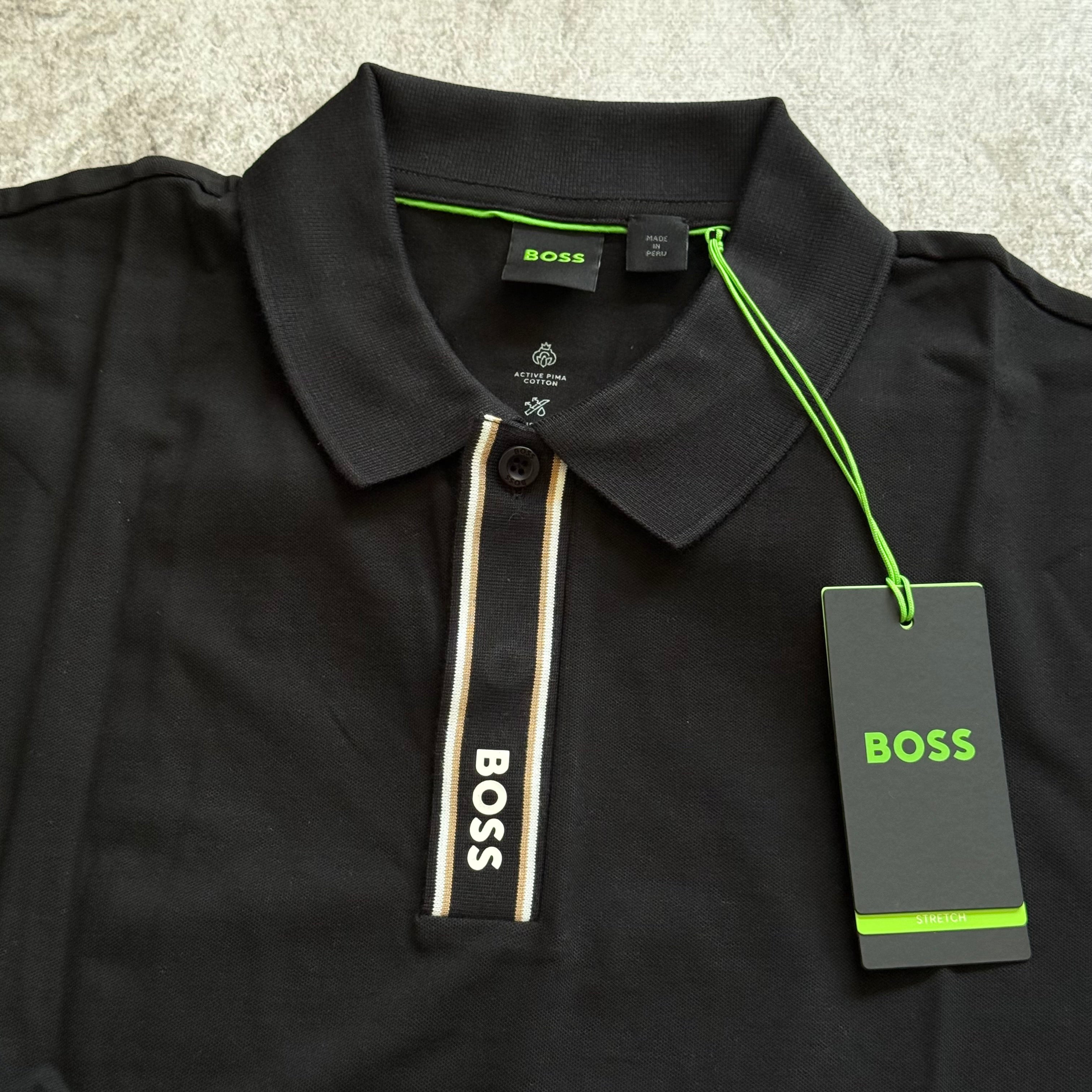 Remera Hugo Boss "Paddy polo logo placket" - Black
