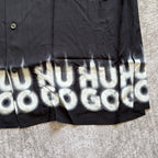 Camisa Hugo Boss "Oversize-fit shirt smoke logo-print hem" - Black