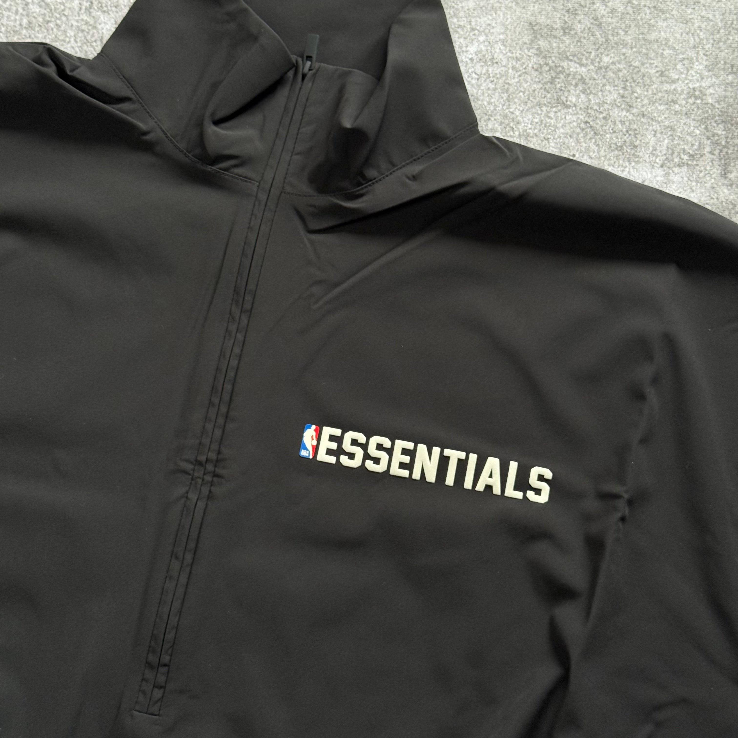 Nylon NBA 1/2 Zip Track Jacket - Black