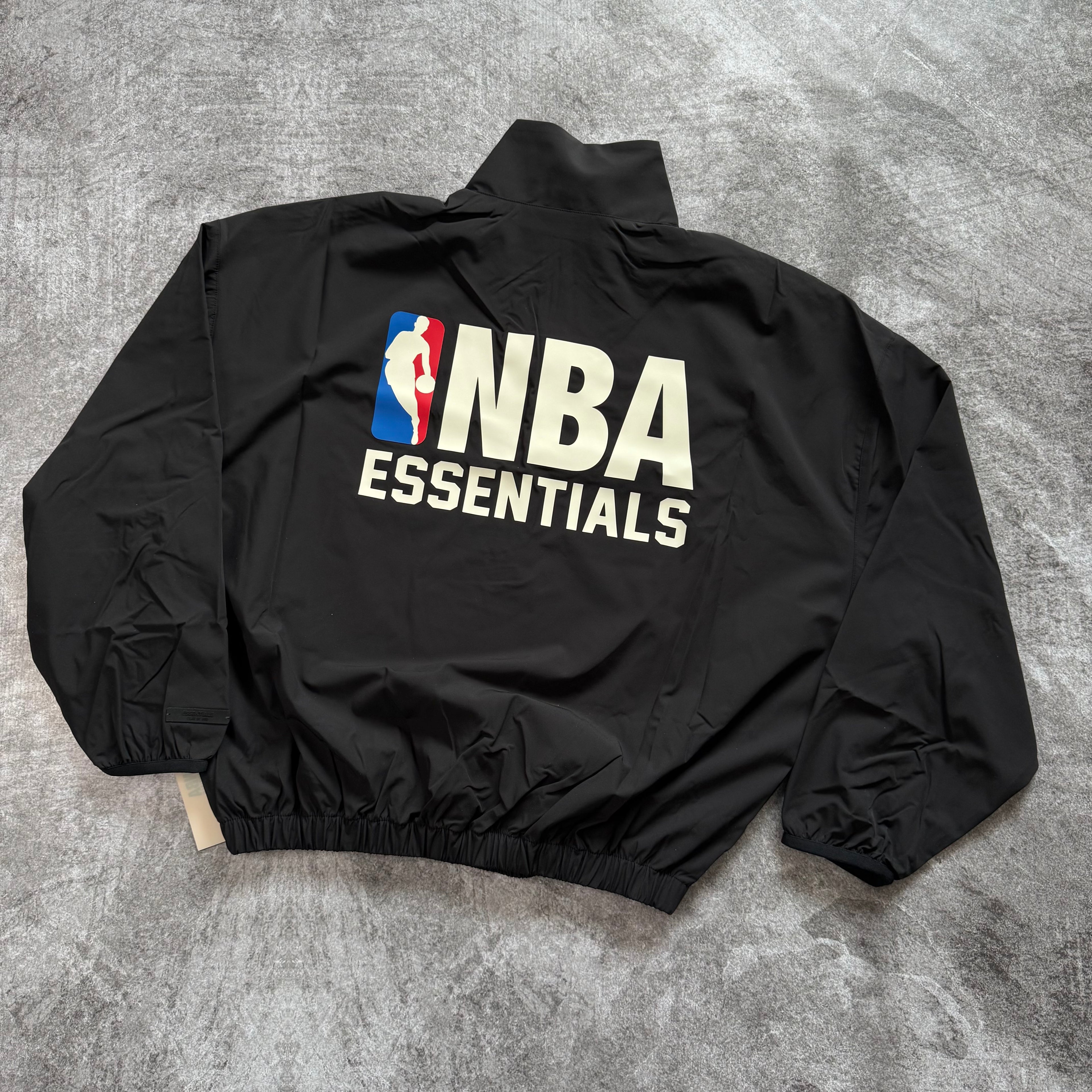 Nylon NBA 1/2 Zip Track Jacket - Black