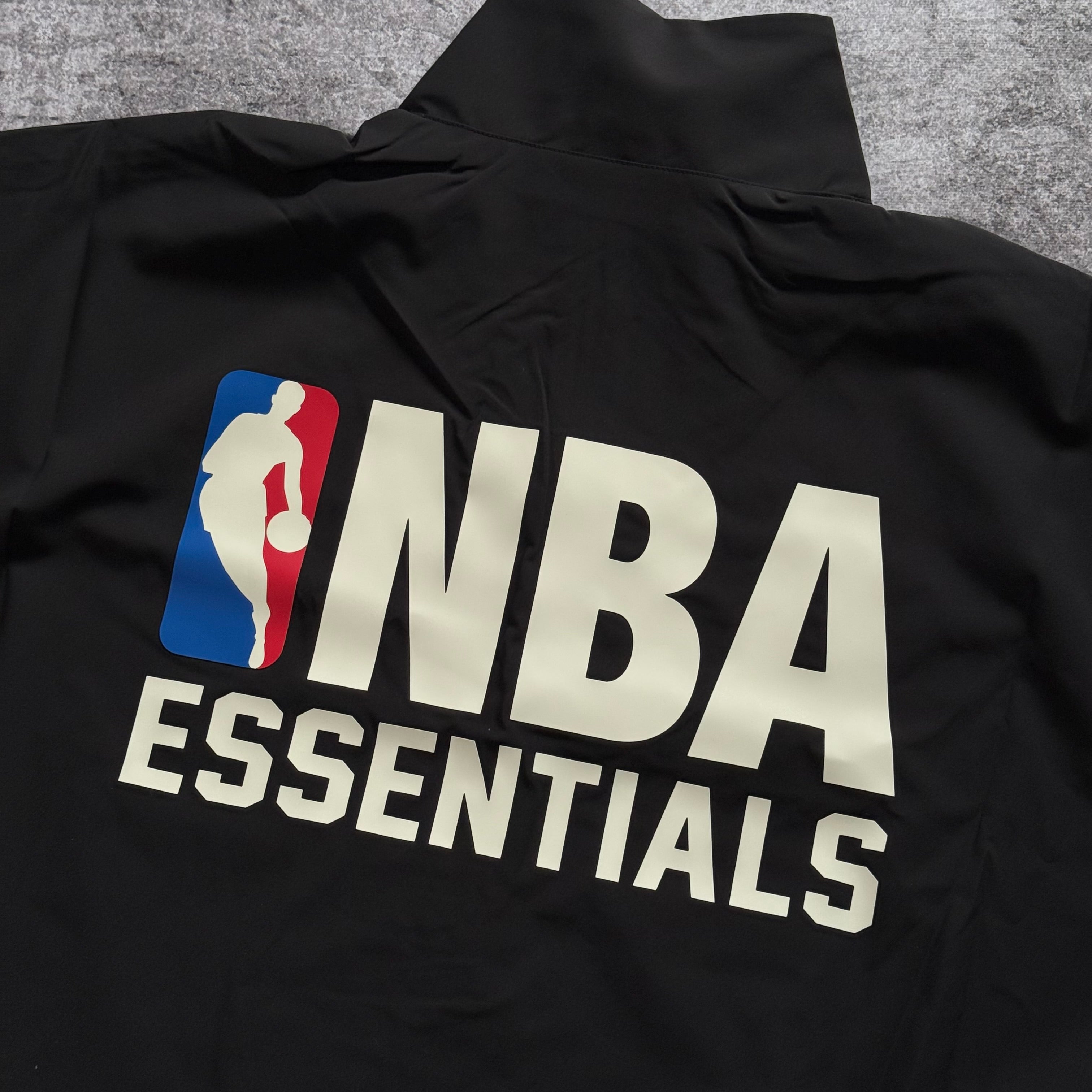 Nylon NBA 1/2 Zip Track Jacket - Black