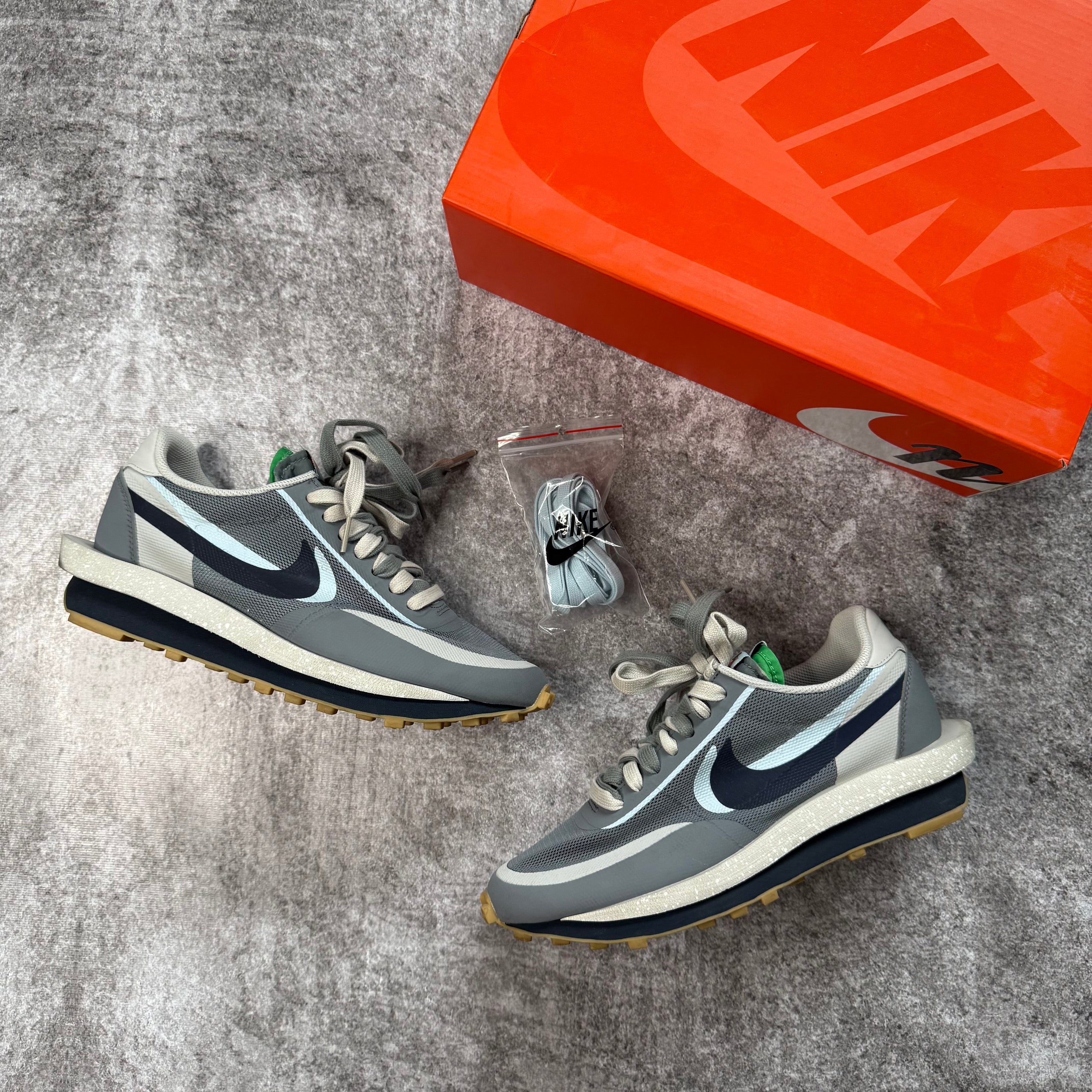 Nike LD Waffle sacai CLOT Kiss of Death 2 Cool Grey - VNDS