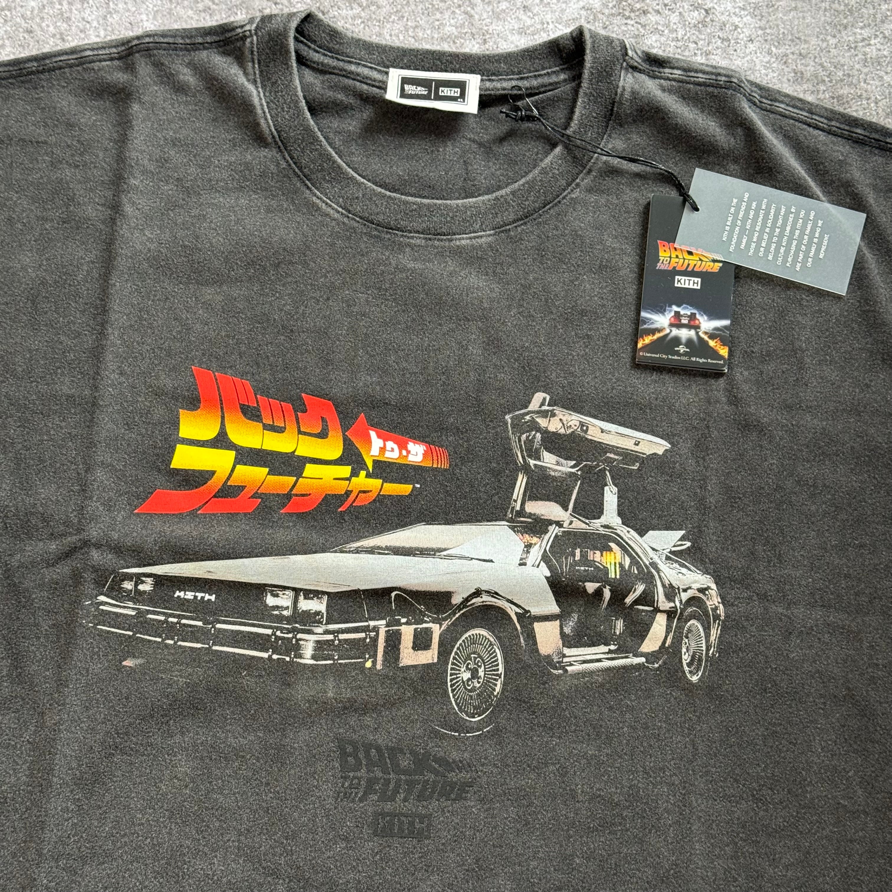 Remera Kith for Back to the Future DeLorean Vintage Tee - Black