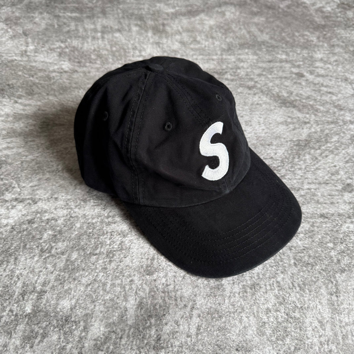 Gorra Supreme "Washed Canvas S Logo 6-Panel" - Black