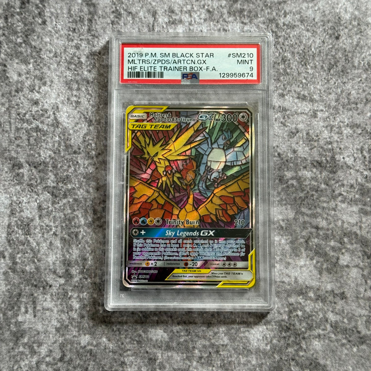 Moltres & Zapdos & Articuno GX #SM210 Promo - GRADED PSA 9 (FS)